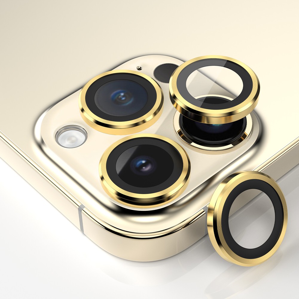 For Apple iPhone 13 Mini Only  Mental Ring Tempered Glass Camera Lens Protector