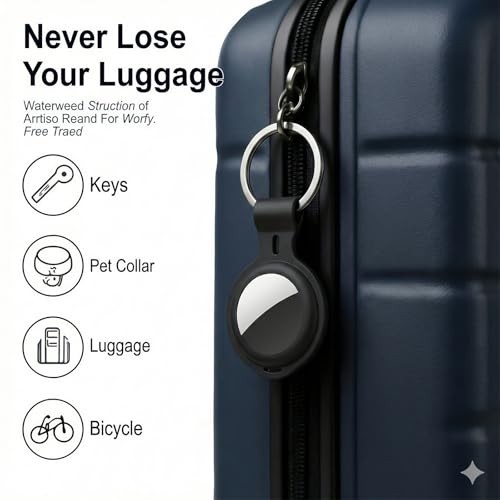 4 Pack Compatible with AirTag Holder Case Silicone Tracker Tags Keychain