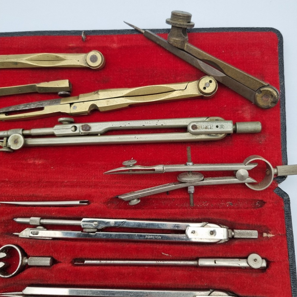 Vintage Technical Instruments Compass Etc DRP & Foreign Mark Drawing Engineering