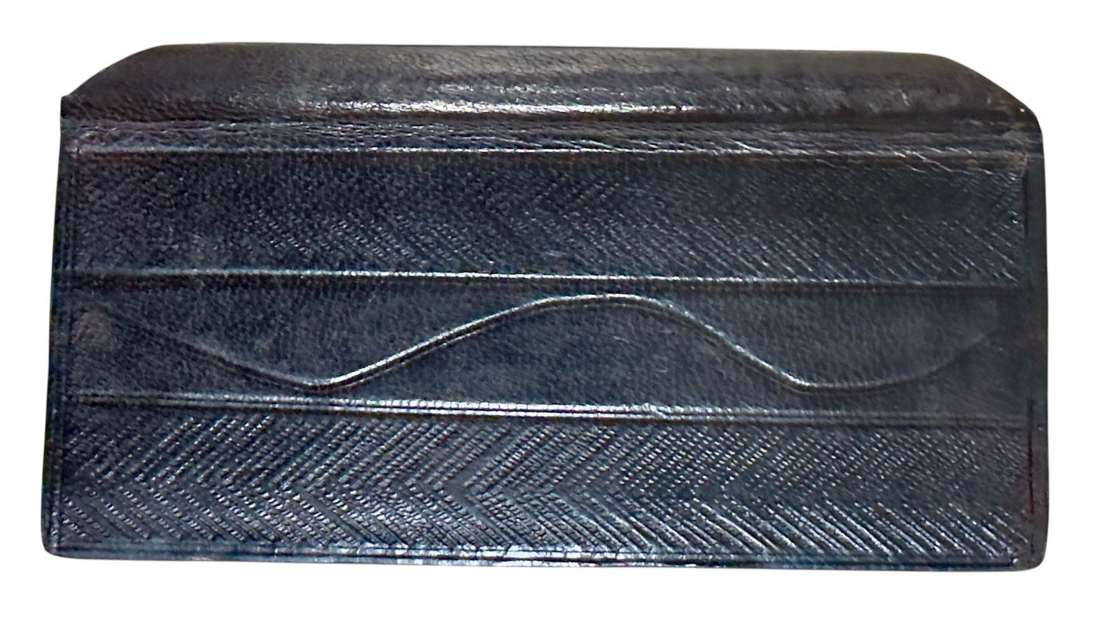 Vintage Saharan Tuareg Hand Tooled Camel Black Leather Talisman Box West Africa