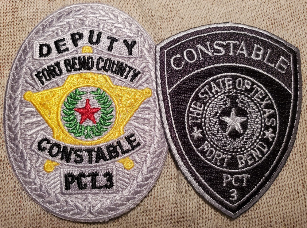 TX Fort Bend County Texas Pct. 3 Constable Patch Set (Hat Size)