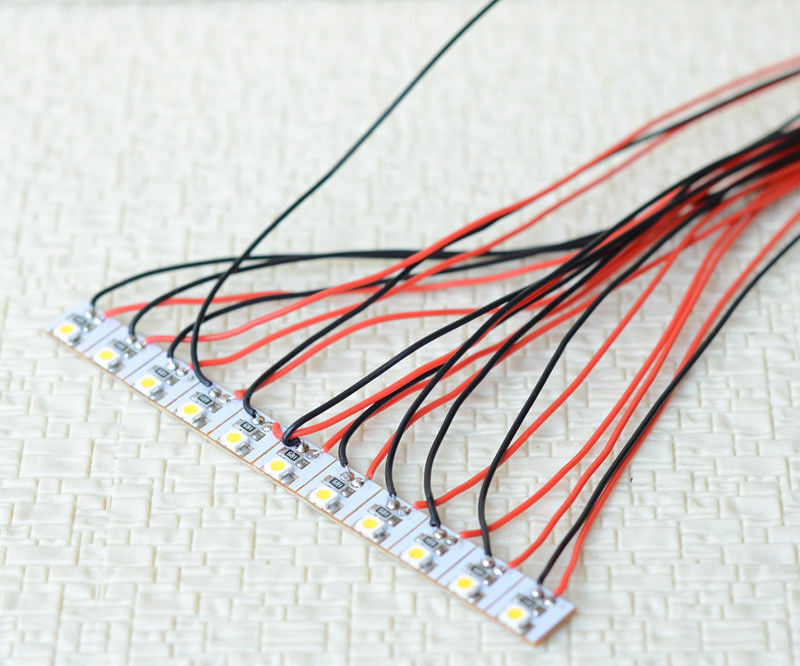15 x pre-wired warm white SMD LED building interior lighting+ wired resistor 12V