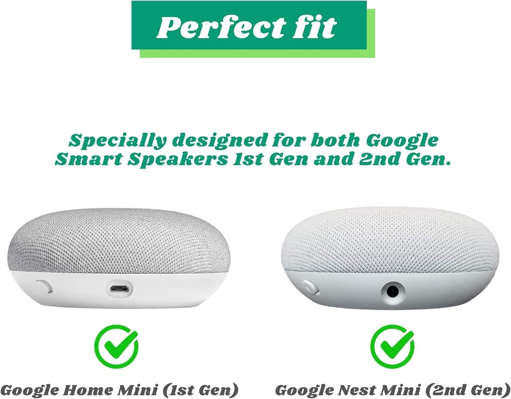 Outlet Wall Mount Holder for Google Nest Mini 2-Pack Space-Saving with Cord ...