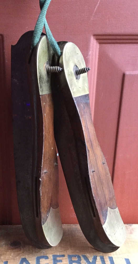 Antique RARE 1880s FRED HASSAM Boston Ice Skates Premium BOOK EXAMPLE Rosewood🔥