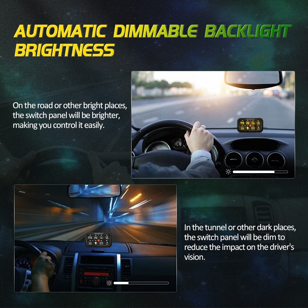 AUXBEAM AR-800 Multifunction 8 Gang RGB Switch Panel bluetooth APP Controller