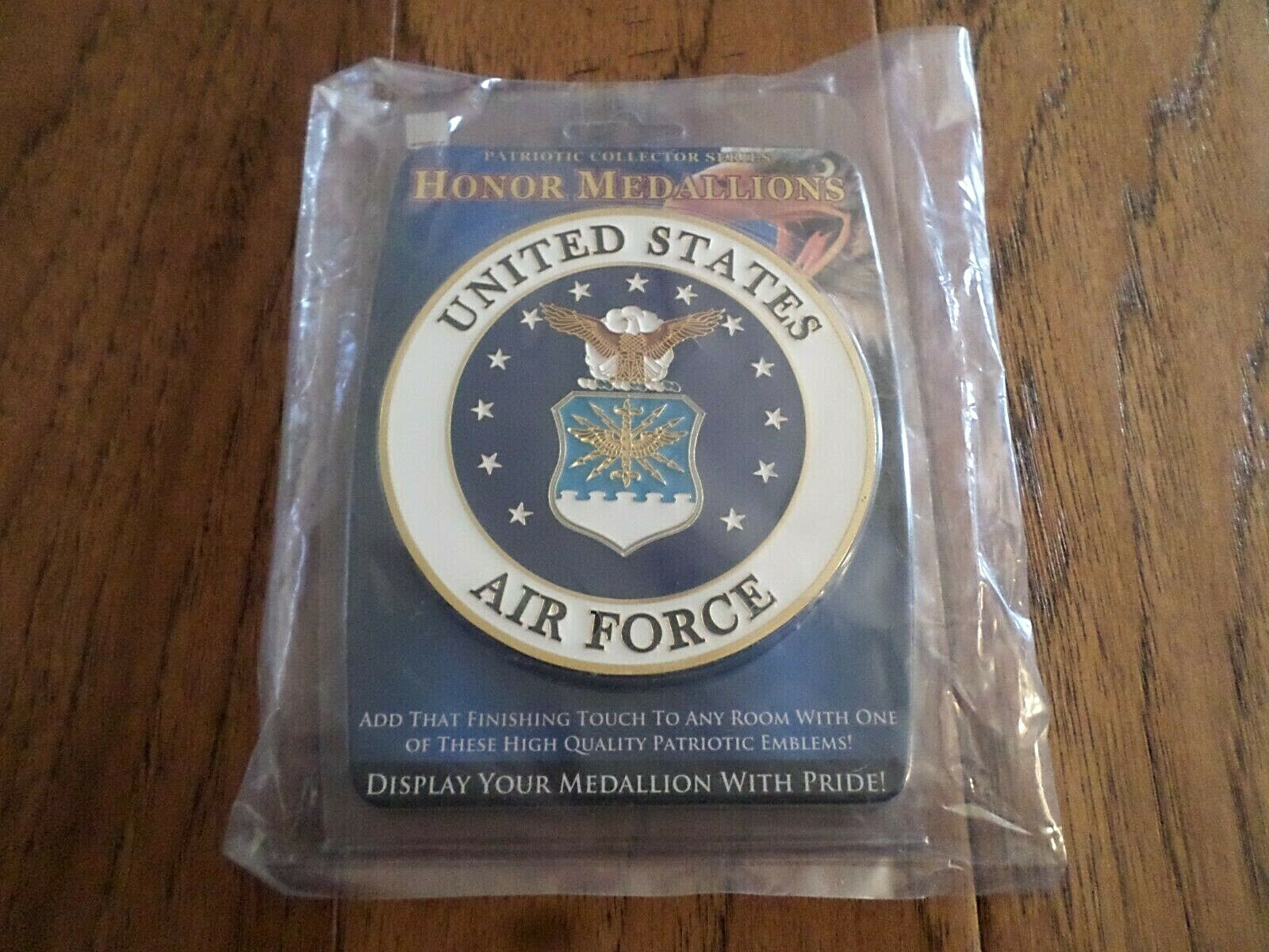 U.S AIR FORCE METAL MEDALLION ENAMEL SHADOW BOX PRESENTATION EMBLEM PLAQUE 4 X 4