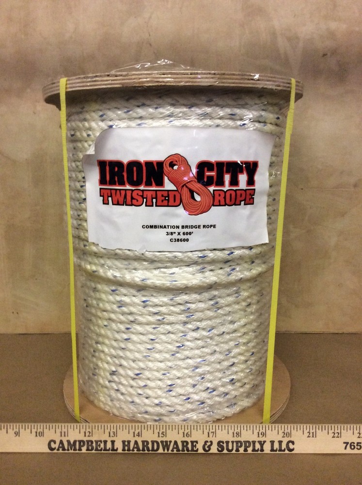 Rope 3/8" x 600' Polydac Poly Dacron Combo Dock Line & Anchor Climbing Hoisting