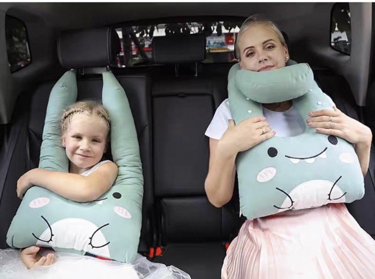 Adjustable Car Headrests Pillow Pink Fox