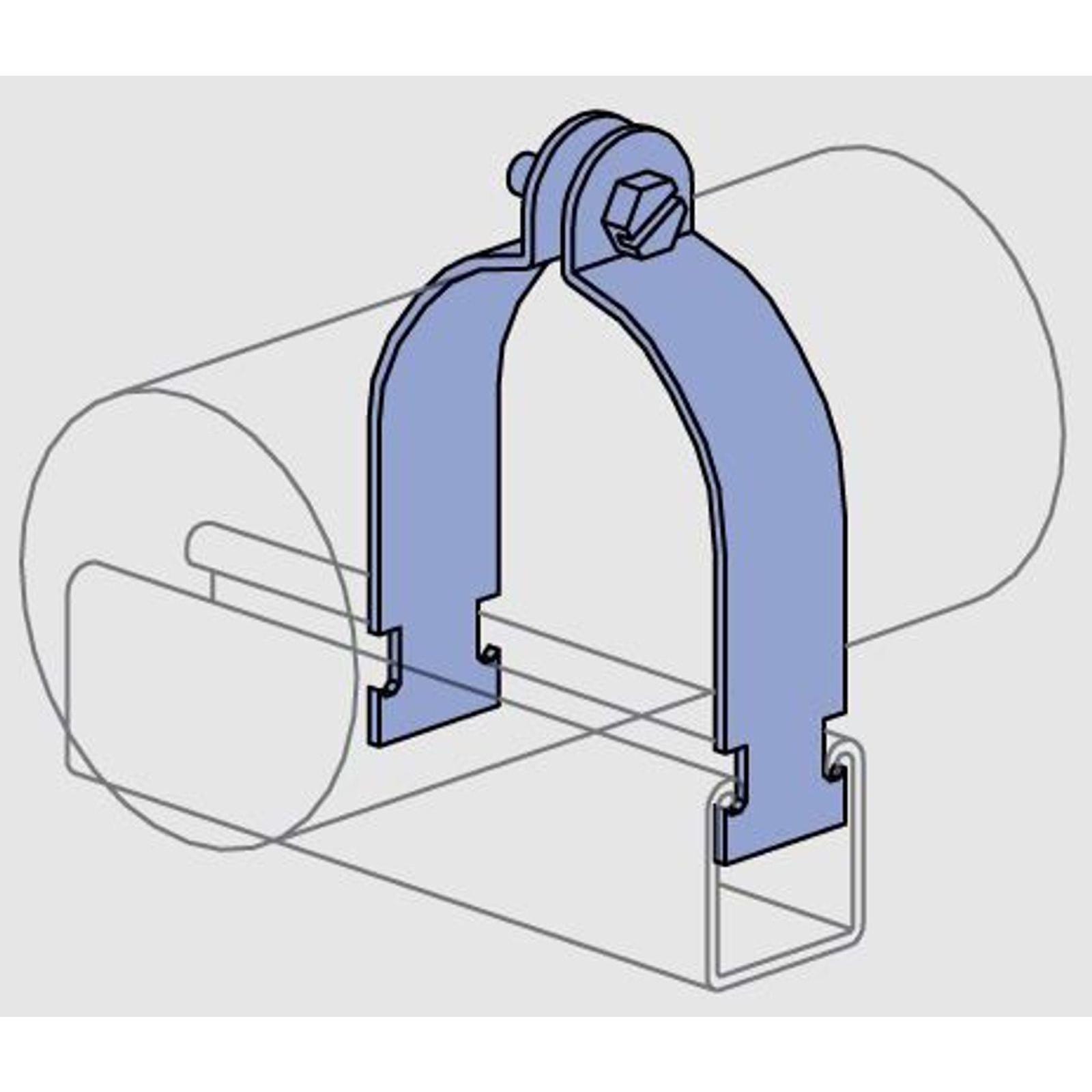 UNISTRUT P1119-ZD, Pipe Clamp, 3", 3.5" OD, 800 Lb, Perma-Gold, 1pc