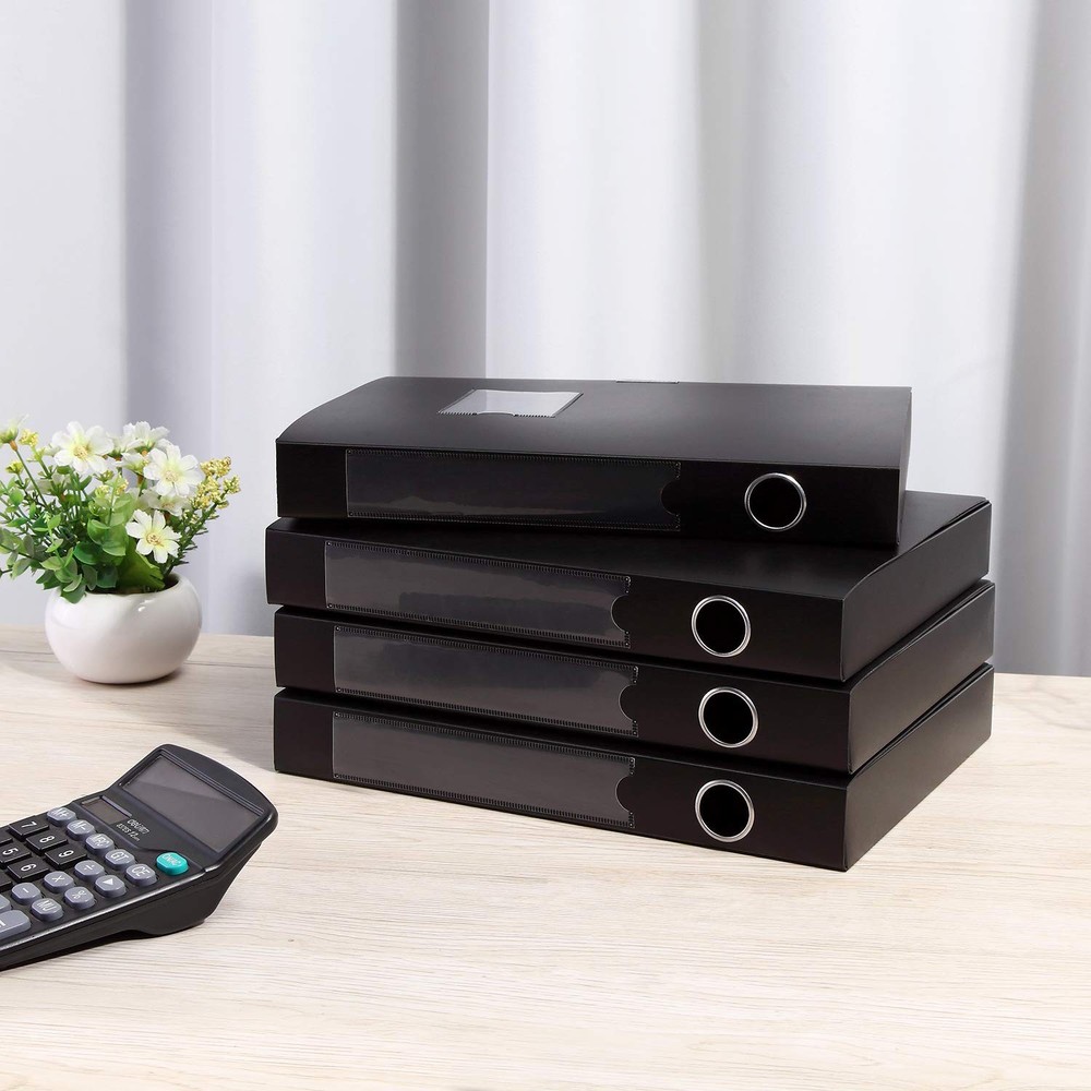 A4 Storage File Boxes Archives Cases, Foldable Plastic File Folder, Th
