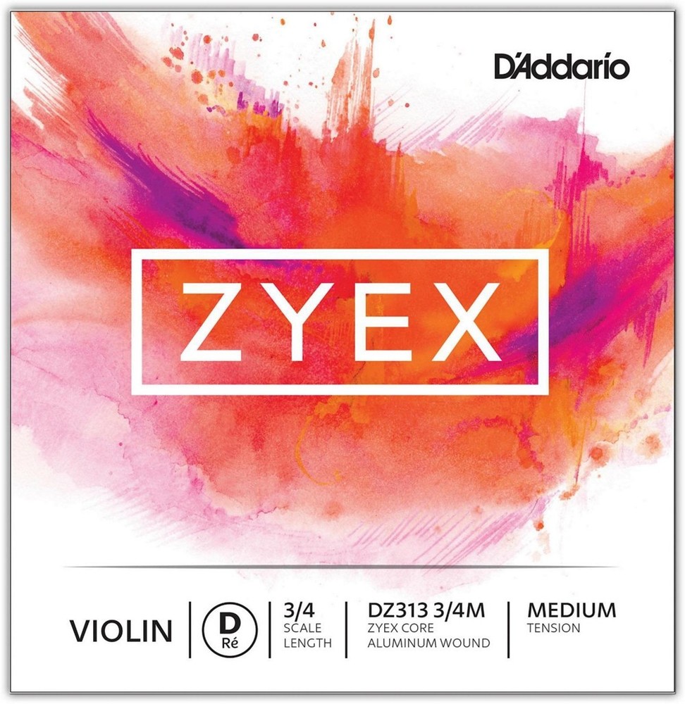 D'Addario Zyex Series Violin D String 3/4 Size