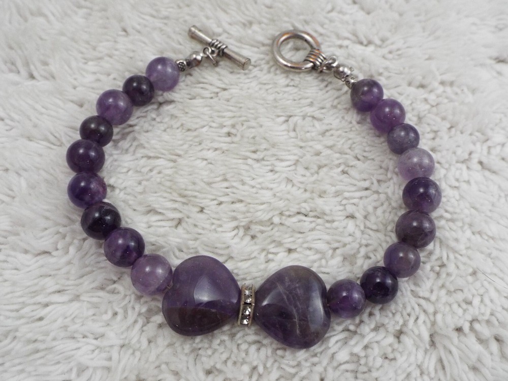Amethyst Stone Bead Bracelet