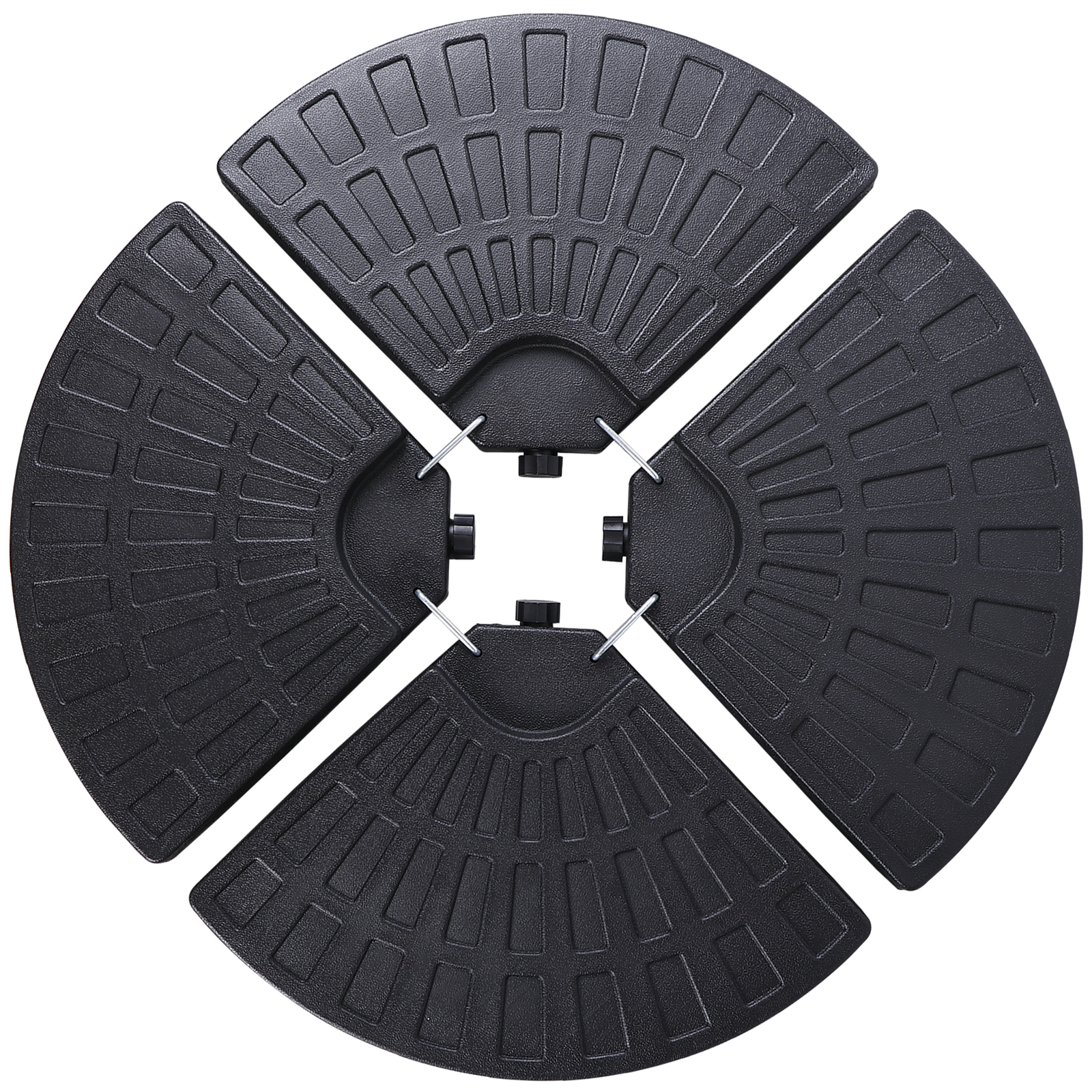 4-Piece Offset Patio Umbrella Circular Base Stand w/ Hooks & Carry Handles