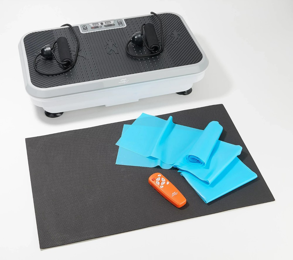 PowerFit Elite Vibration Platform Exercise Bands With Remote - Gray