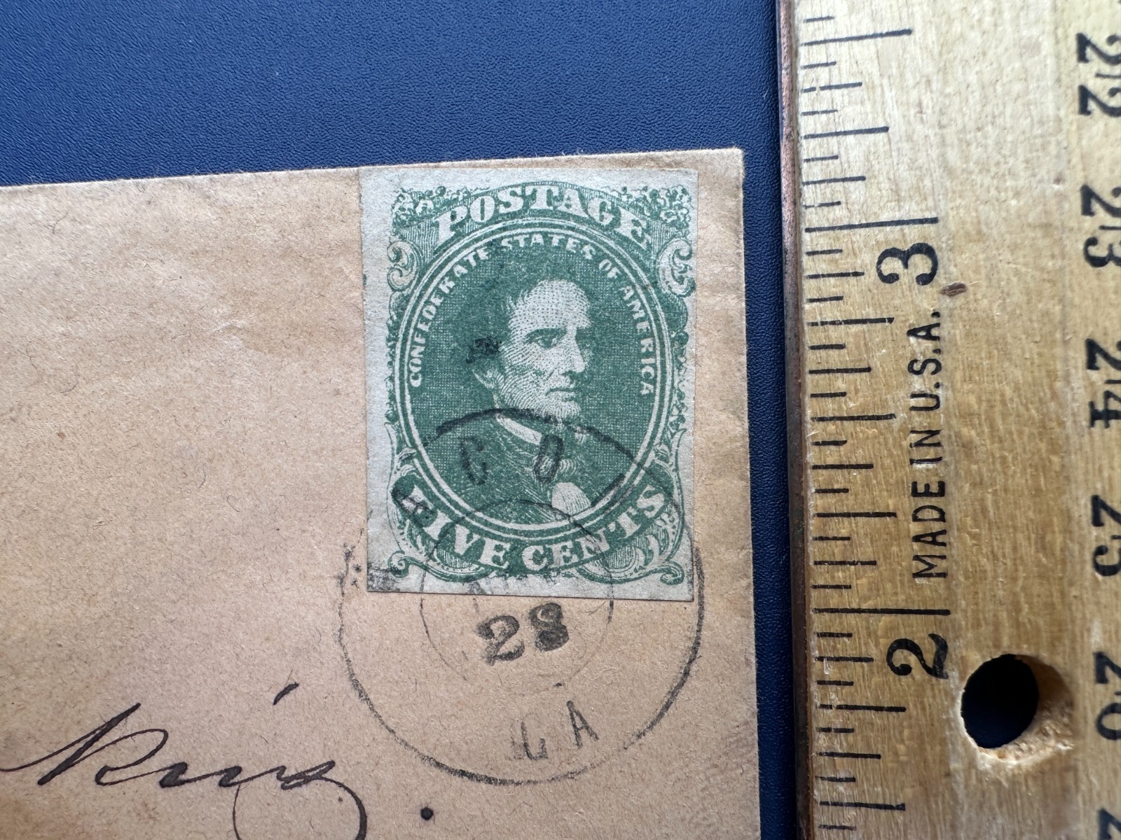 CSA #1 on Cover Macon, Ga cancel to Milledgeville, Ga Col Hawkins