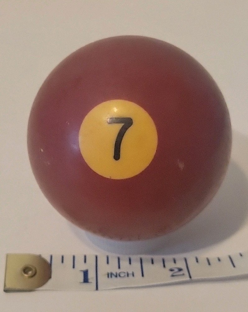 Vintage No. 7 Solid Red Pool Ball Billiard 2" Replacement (I)