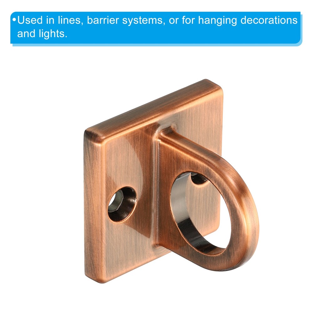 Pad Eye Plate U Hook Ceiling Hook Wall Mount Loop for Hanging Ropes Copper