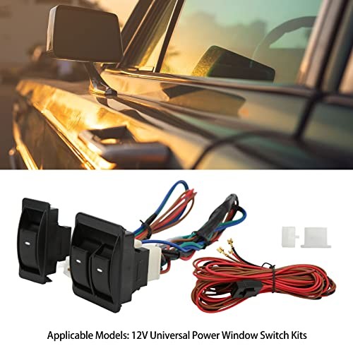 Universal Car Power Window Switch, Easy Install Regulator Kit, 12V Universal
