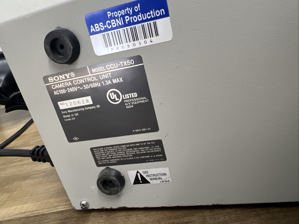 Sony CCU-TX50 Camera Control Unit (Power Tested Only)