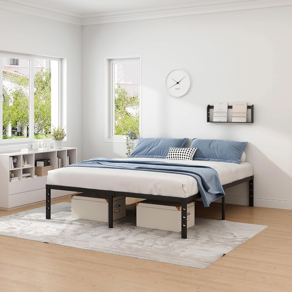 Metal Bed Frame,Full Size Bed Frame with Storage Space,Heavy Duty Sturdy