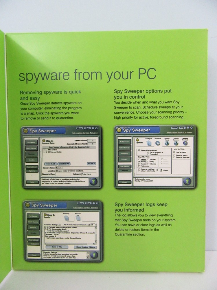 Webroot Spy Sweeper 2003 PC Software CD-ROM Windows 98/2000/XP - UNTESTED
