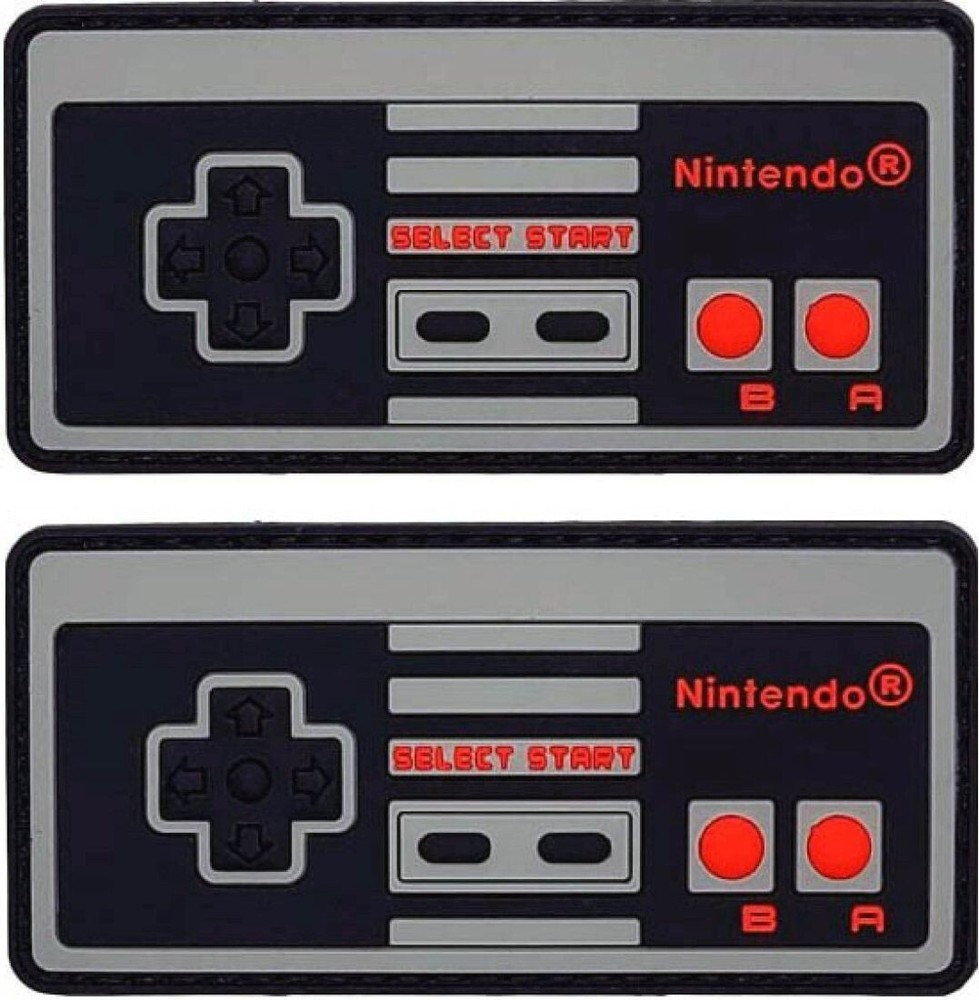 Game Controller Nintendo Retro Classic PVC RUBBER PATCH | 2PC  3.0"X1.5" HOOK