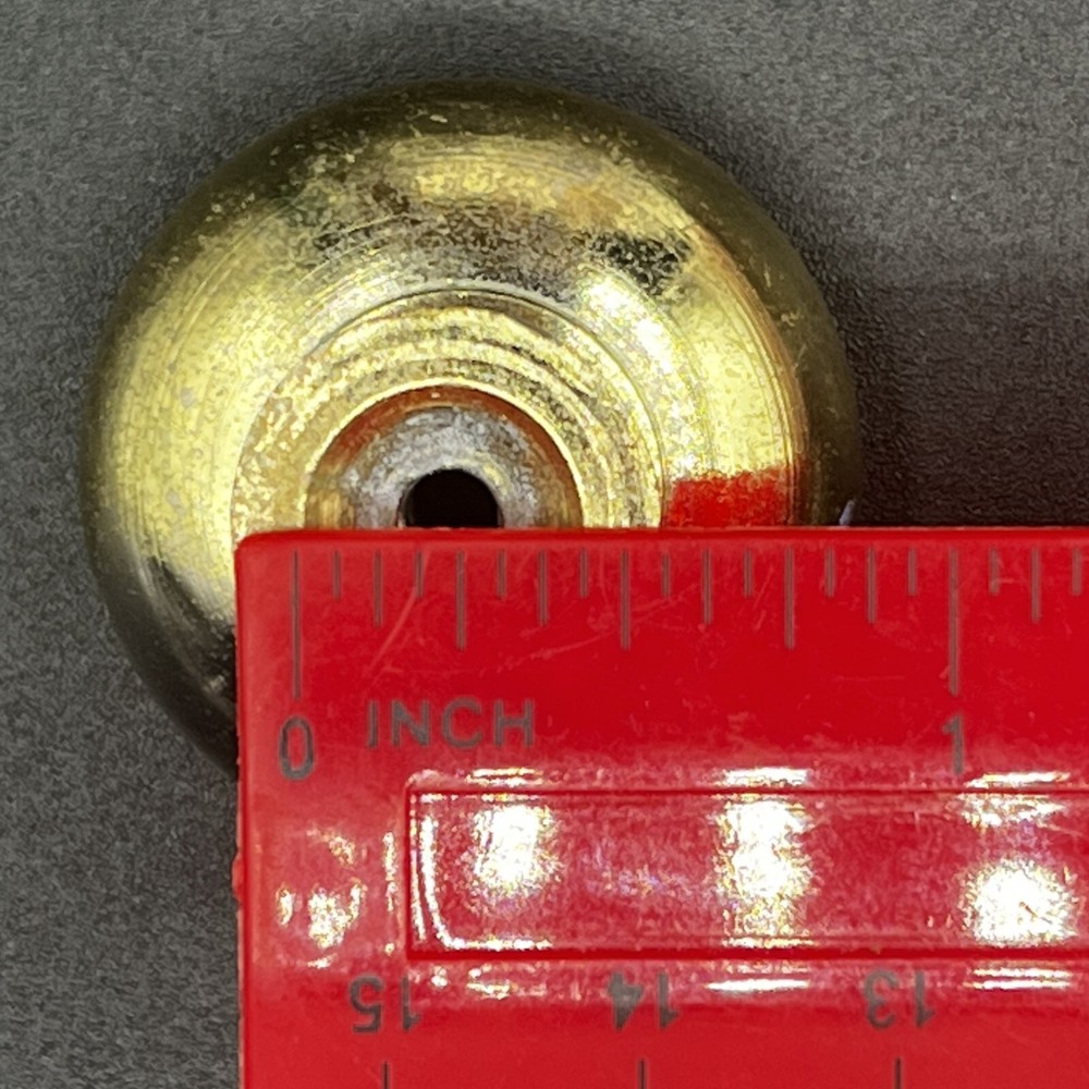 Heavy Solid Brass (Non-Magnetic) Drawer Pulls/Knobs 1" Fair to Good - NO SCREWS