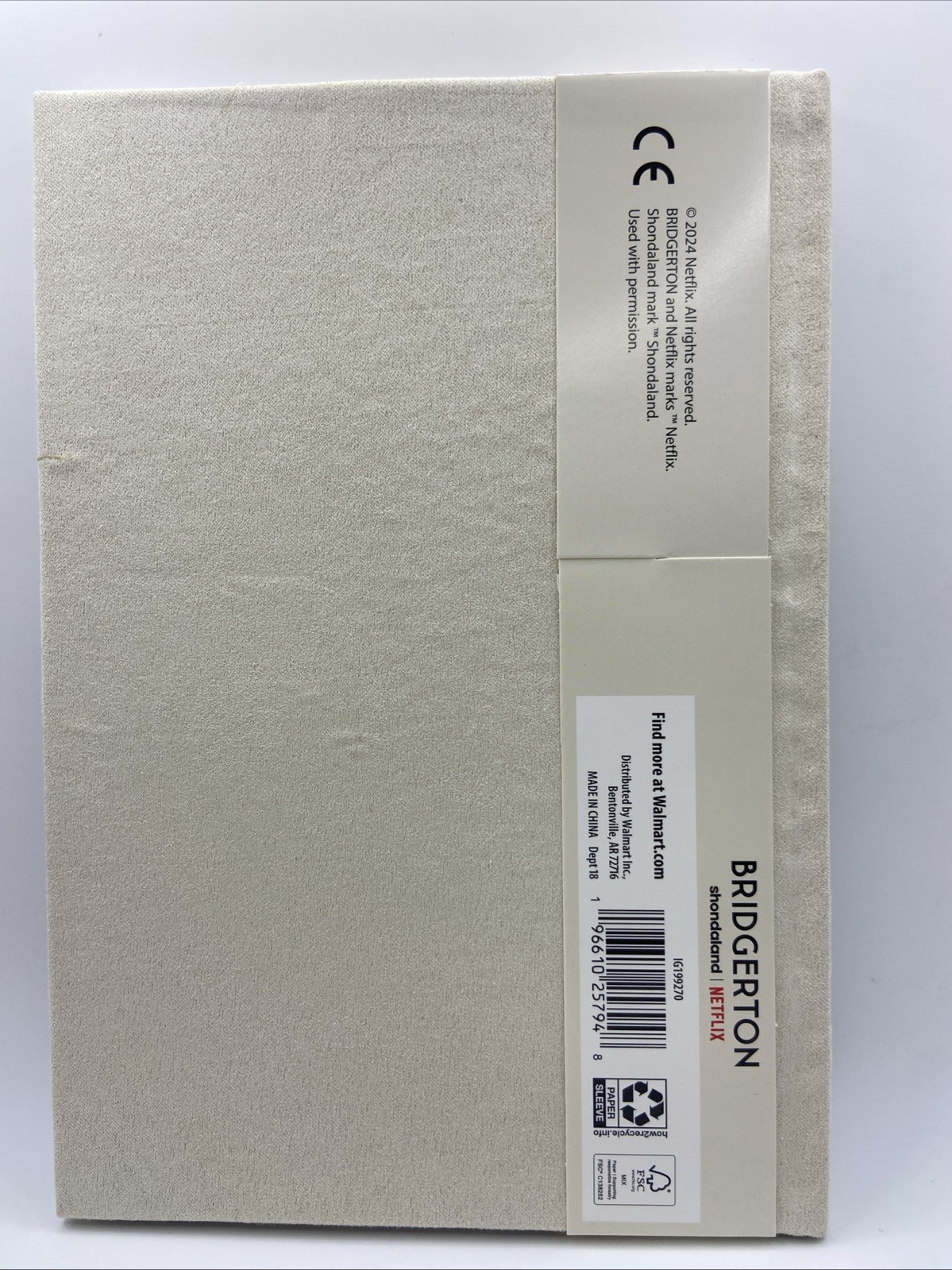 Netflix Bridgerton Cream Colored Floral Embroidered Notebook Journal New