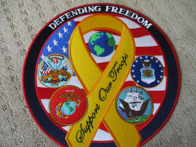 SUPPORT OUR TROOPS 12 INCH PATCH DEFENDING FREEDOM NEW