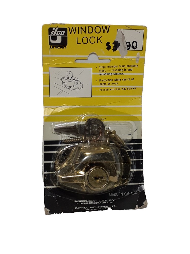 Ilco Unican Window Lock Brand, Brass, Hardware Safety Security