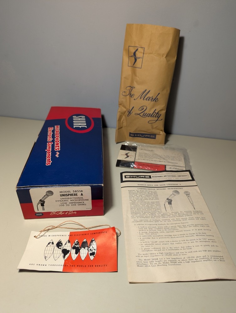 *BOX + PACKAGING ONLY,* Shure Model 585SB Unisphere A