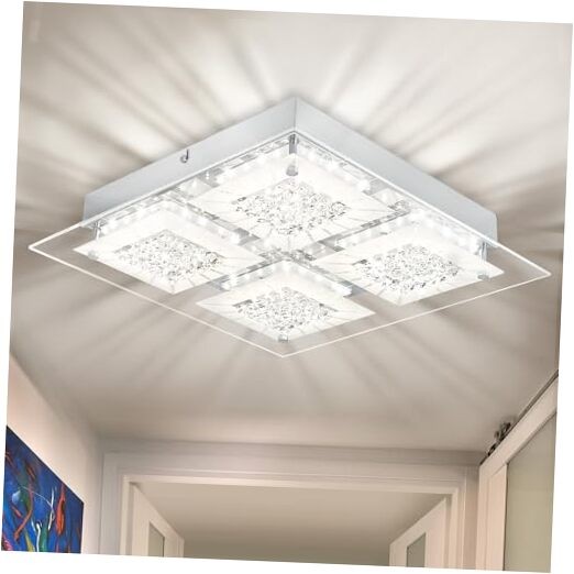 Bathroom Ceiling Light Crystal Flush Mount Ceiling Lights Square-14.17 inches-N