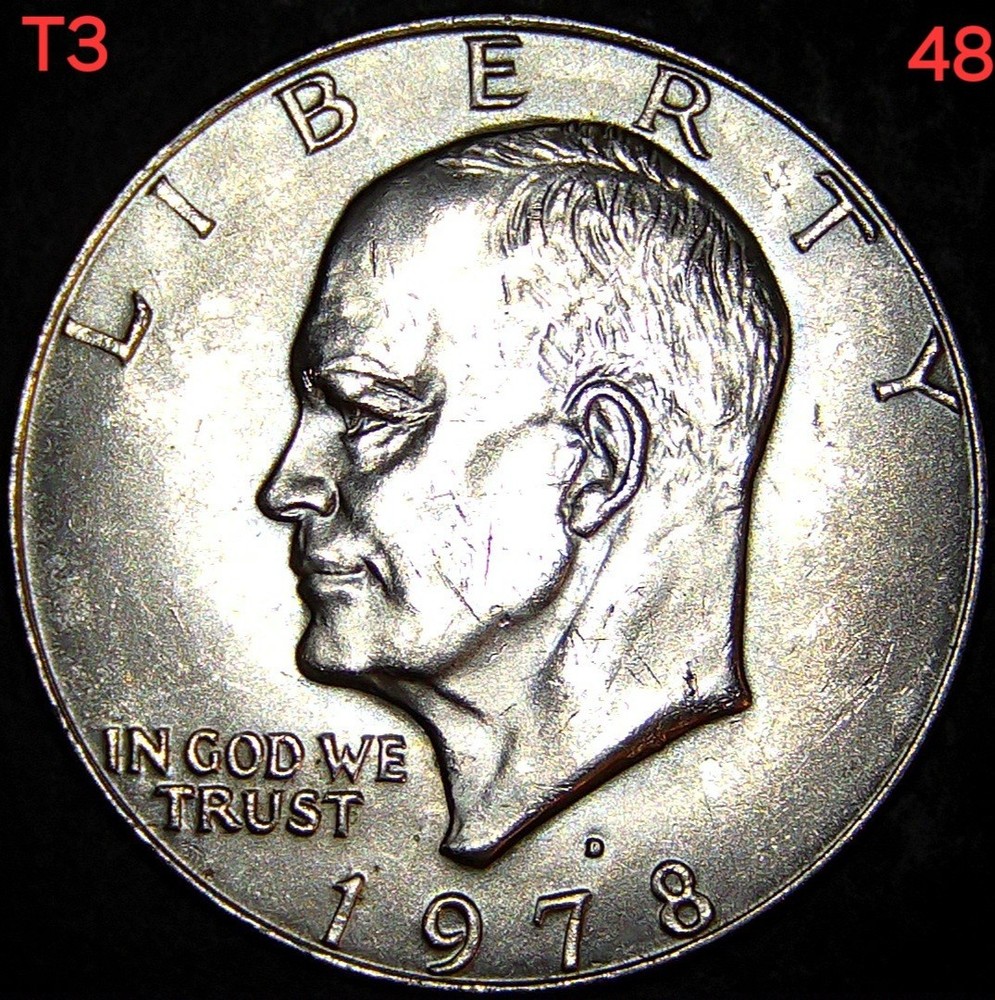 💥💥1978 D ERROR "Ike" Eisenhower $1 Almost Uncirculated