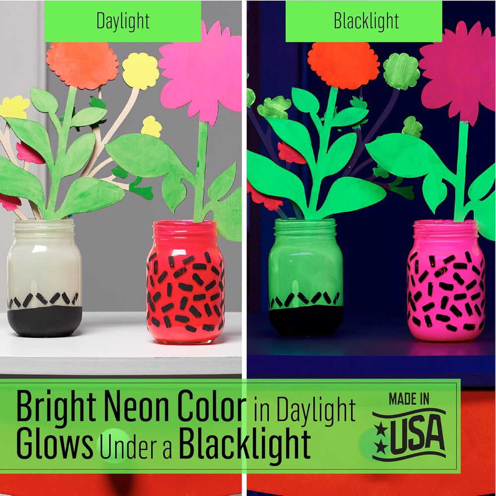 Neon Blacklight Acrylic Paint, 2 Oz., Red