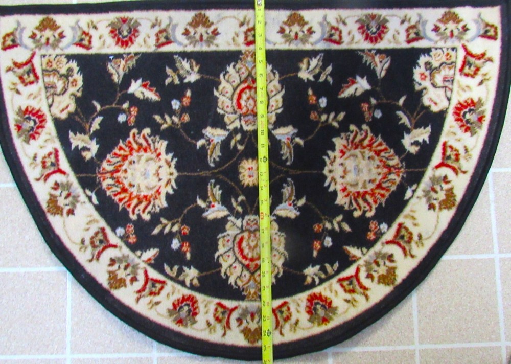 Fireplace Hearth Rug, Half Circle, 26"x38" Nice Condition