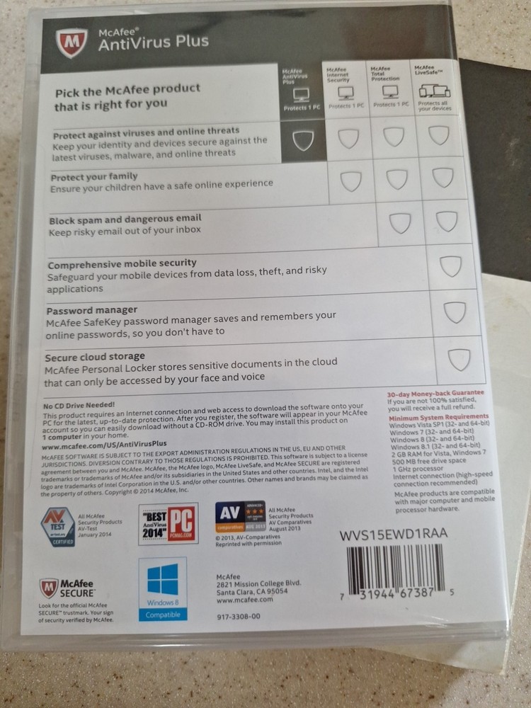 McAfee AntiVirus Plus Standart. 2014