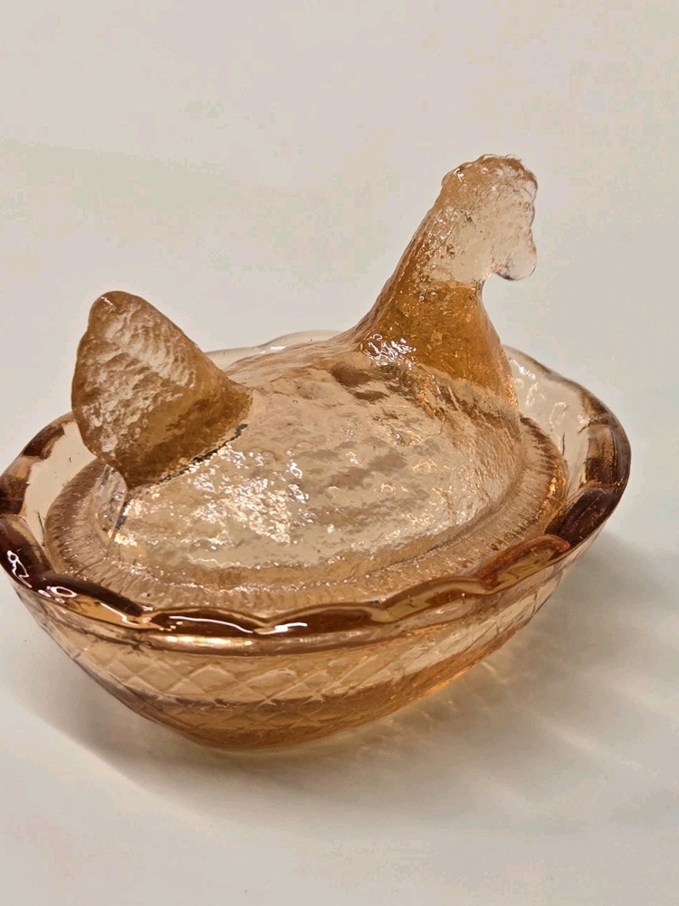 Mini Hen Chick on Nest Amber Salt Cellar