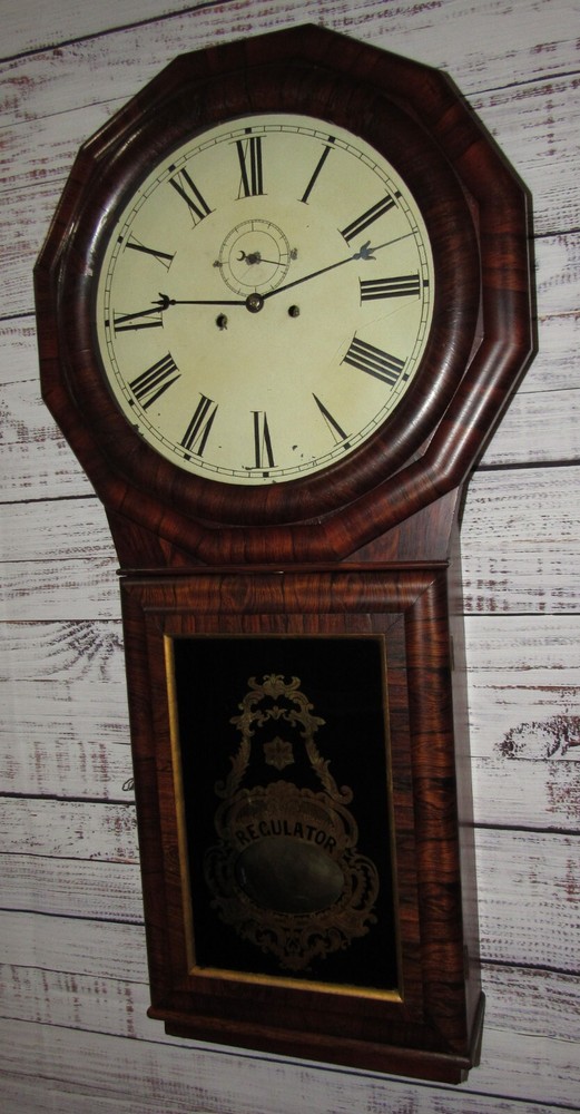 Antique Seth Thomas "Regulator No. 1 Extra" Weights Driven Regulator Wall Clock