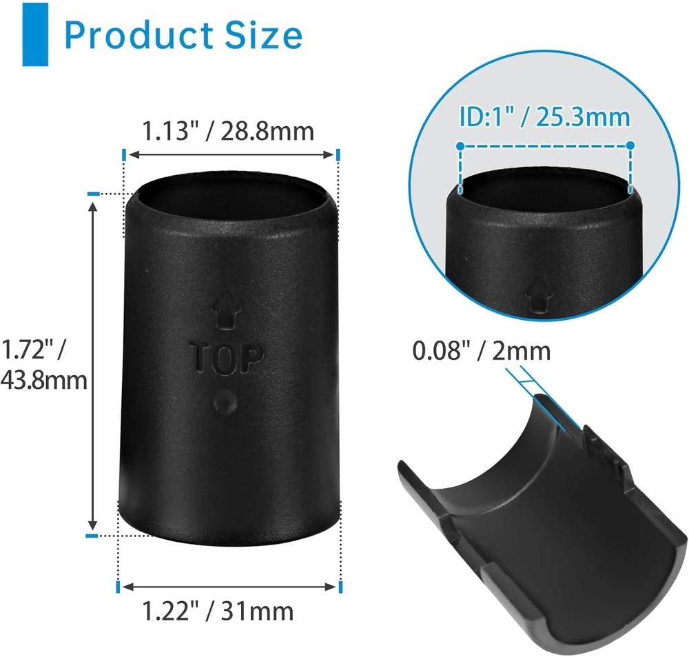 100 Durable Black Wire Shelf Clips for 25mm Posts - Easy Installation Solution