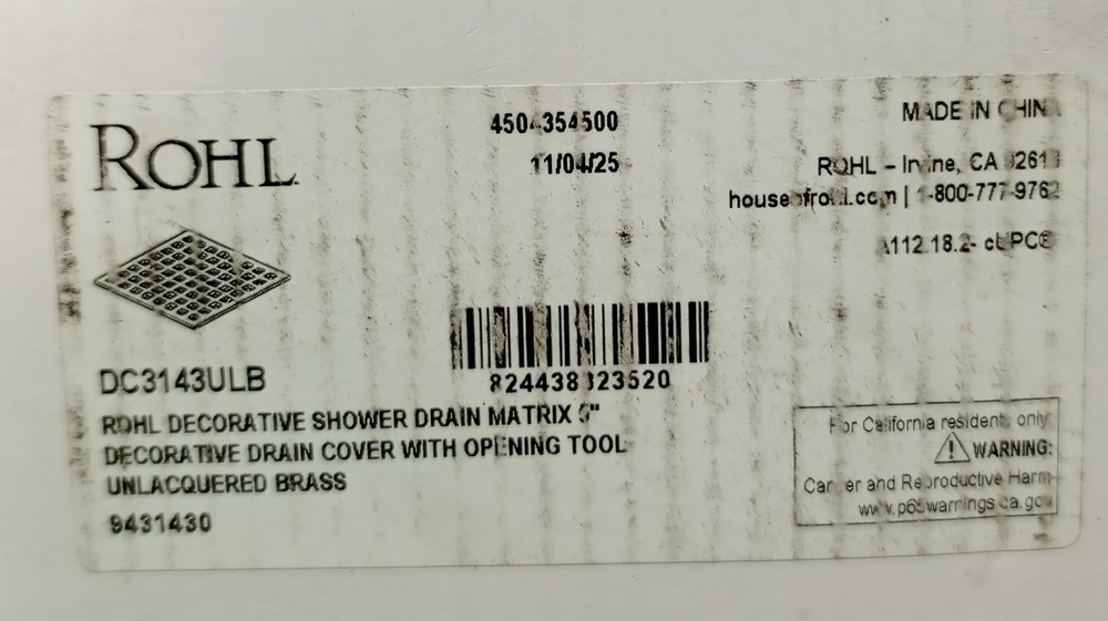 Rohl DC3143ULB Decorative Shower Drain Matrix 5"