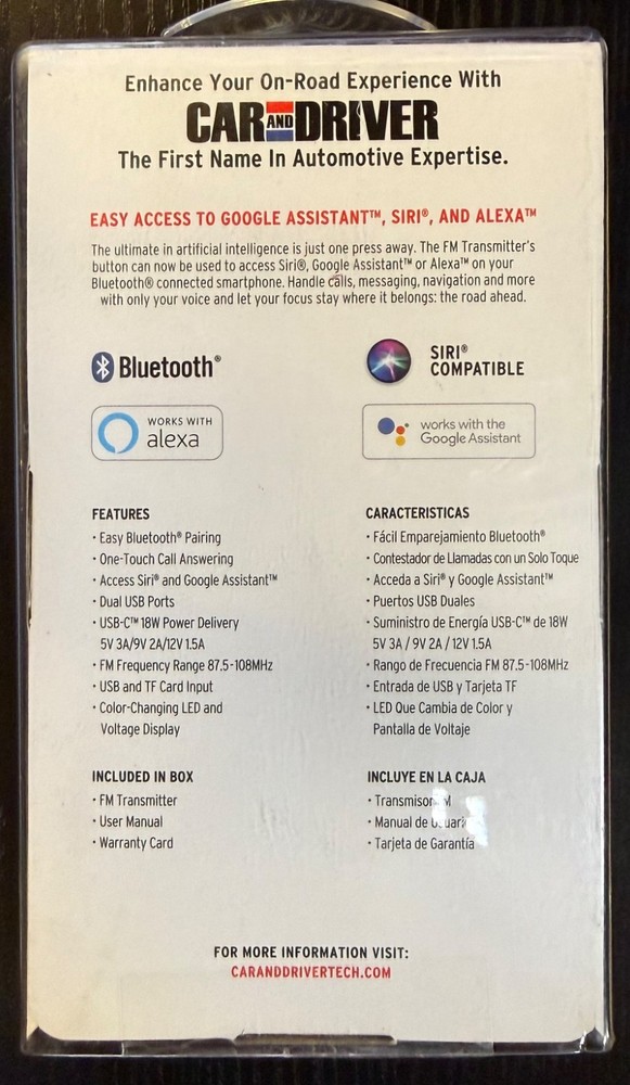 Car & Driver Wireless FM Transimtter & Car Charger (CAD-6005)