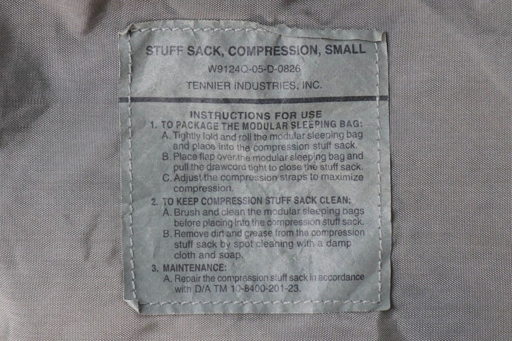 Small - Foliage Green Compression Stuff Sack Modular Sleeping Bag MSS Sack Pack