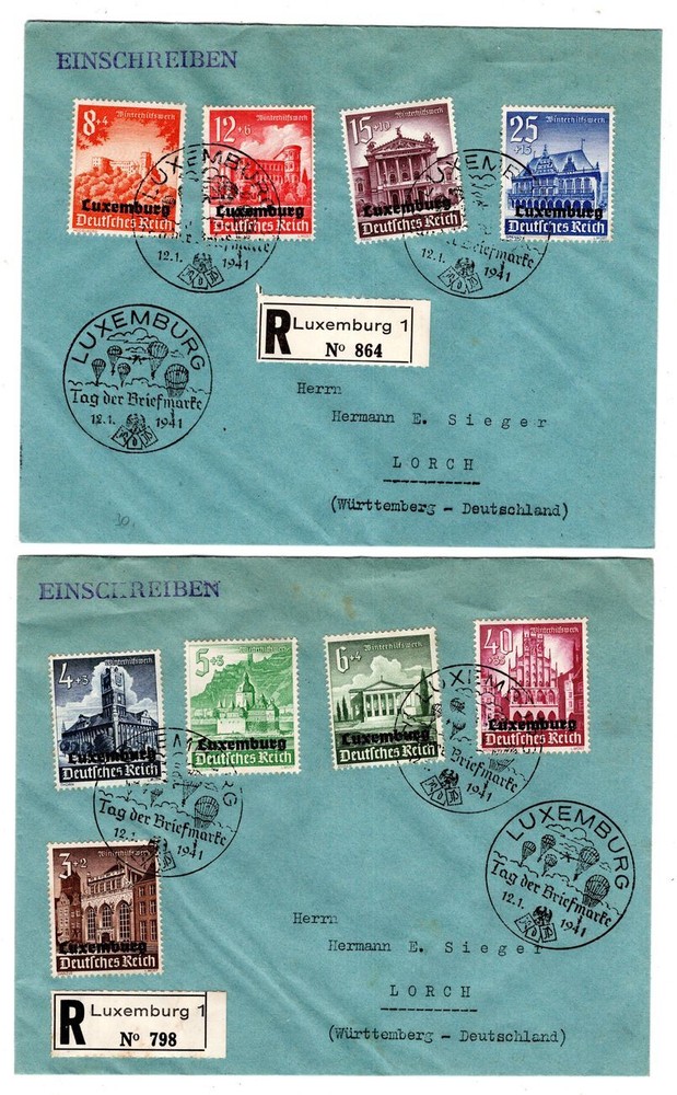 Luxembourg 33/41 On Two Letters (AA9095)