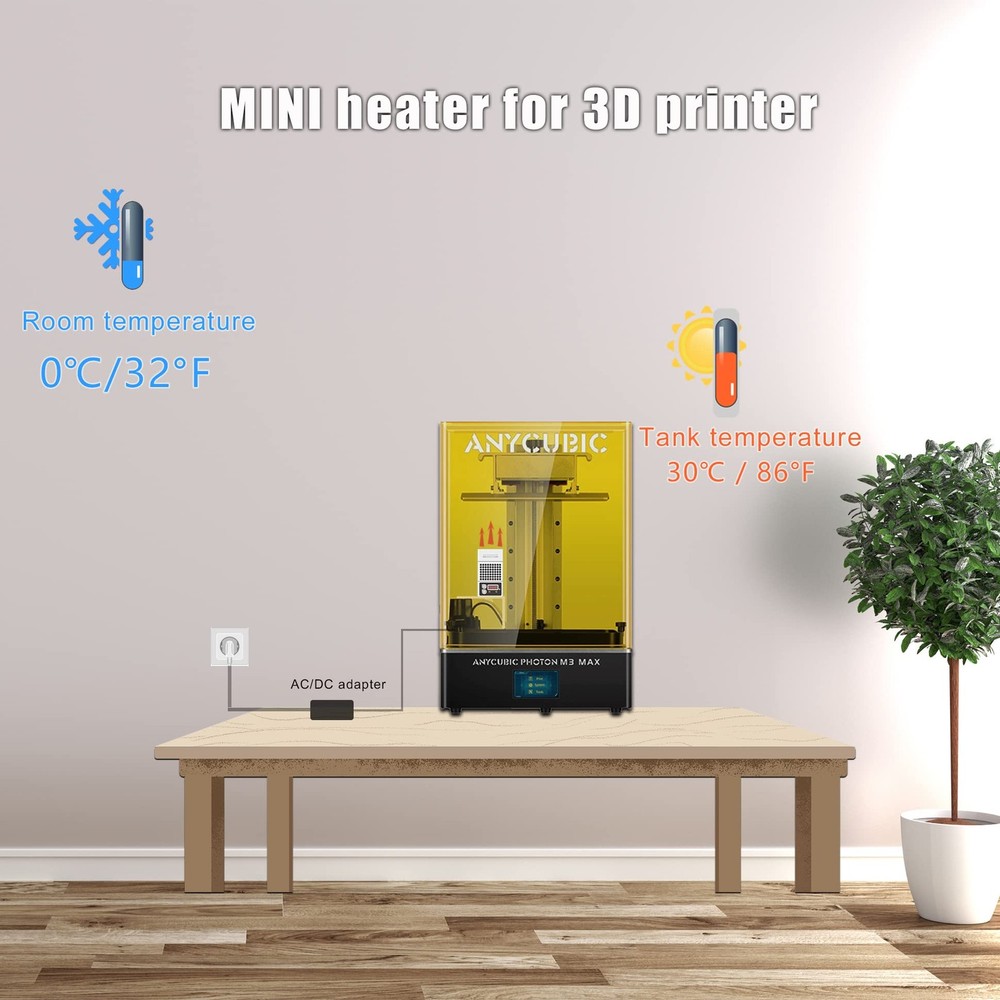 Youyoute Mini Heater for 3D Printer, Resin Printer Temperature white