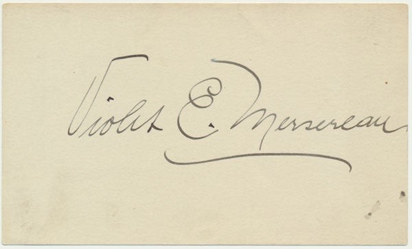 Violet E MERSEREAU / Signature Signed