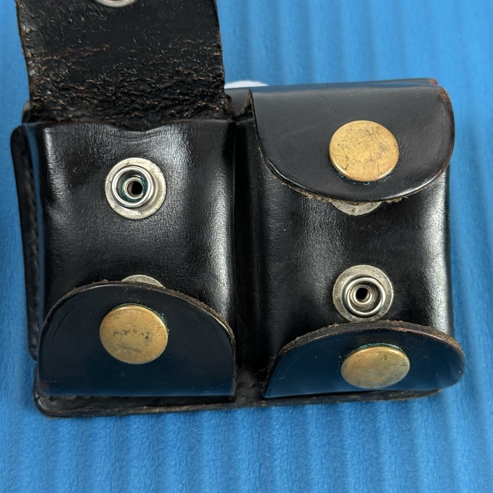 Jay Pee Double 38 Spl. 357 Ammo Dump Snap Pouch Black Leather