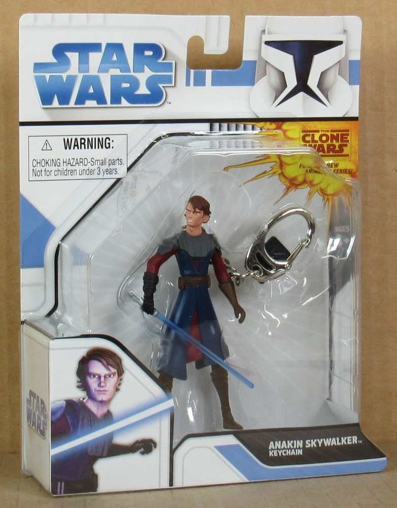 Star Wars - The Clone Wars Anakin Skywalker (4") Keychain by Basic Fun 2008 NIP