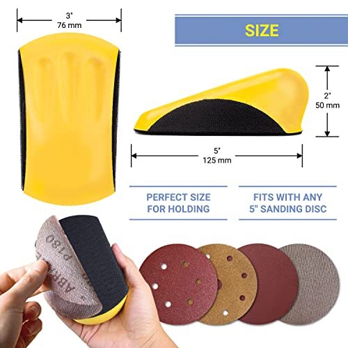 Mouse Shaped Hand Sanding Block for 5 Inch Hook and Loop Discs Hand Sander