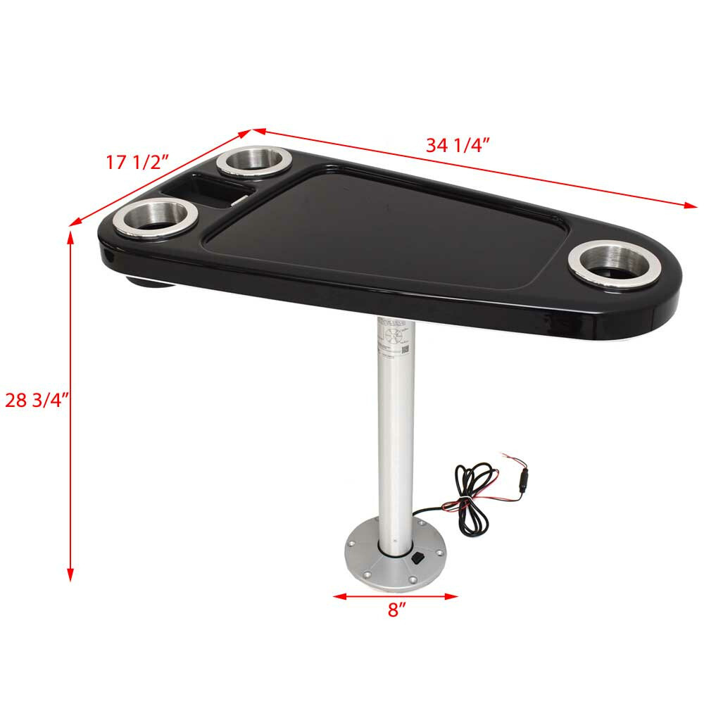 ITC Marine Boat Table System TTT1834-A9C4B5P | Blue Illuminated