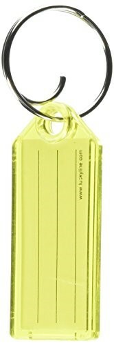 LUCKY LINE (6050080) Yellow Code ID Key Tag w/ Label Ring Chains Display Luggage